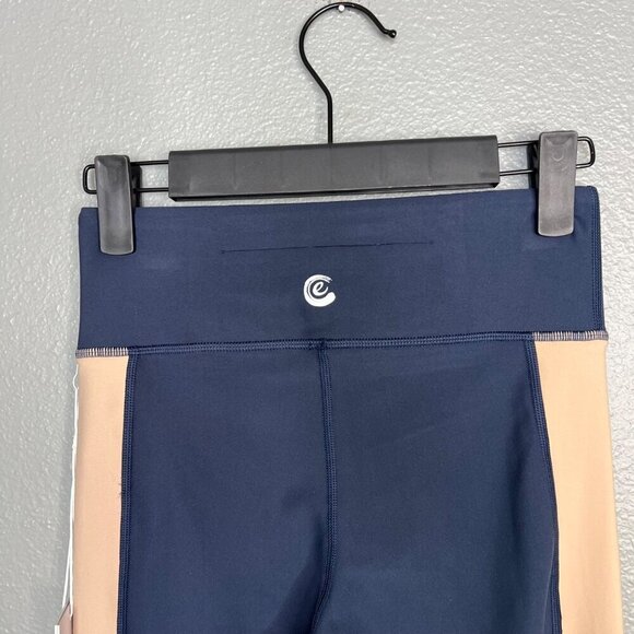 NWT Calme by Johnny Was Endurance Color Blocked Legging Navy Cream XS - Picture 8 of 11